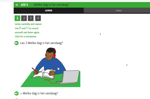 the e-learning pushes me to learn Dutch with online live conversations